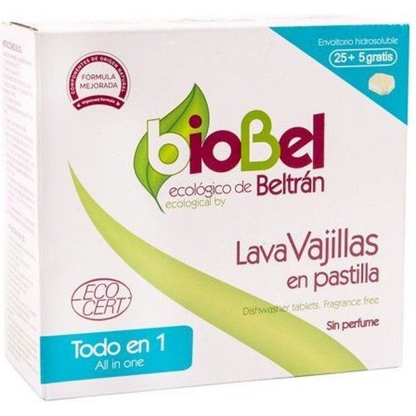 Biobel Beltran Eco Tablettes Lave-Vaisselle 30 Unités