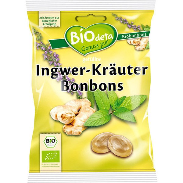 Biocop Bonbons R.Ingwer Kräuter Biodeta 75g