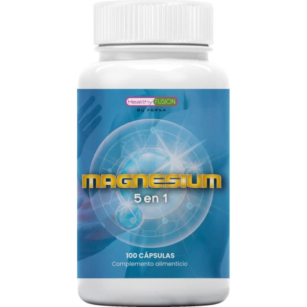 Healthy Fusion Magnesium. Magnesio Puro + Colágeno + Vitamina B6. Huesos Fuertes. Olvidate Del Cansancio Y La Fatiga. 100 Cáps