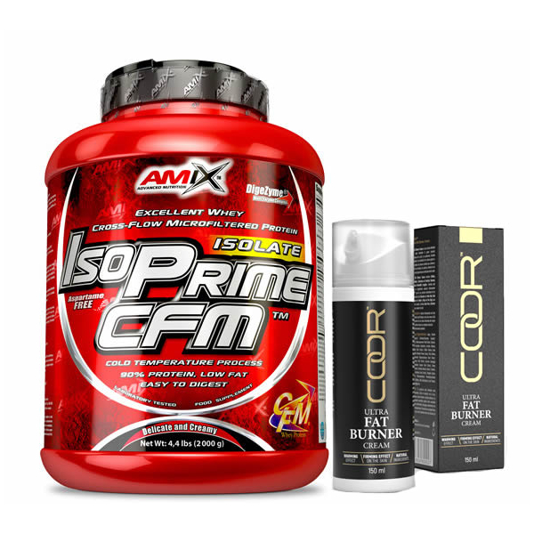 GESCHENKPACKUNG Amix IsoPrime CFM Isolate Protein 2 Kg + Coor Smart Nutrition by Amix Ultra Fat Burner Cream 150 ml