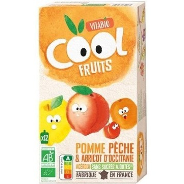 Babybio Pack Cool Fruits Pomme Pêche Abricot 4x9