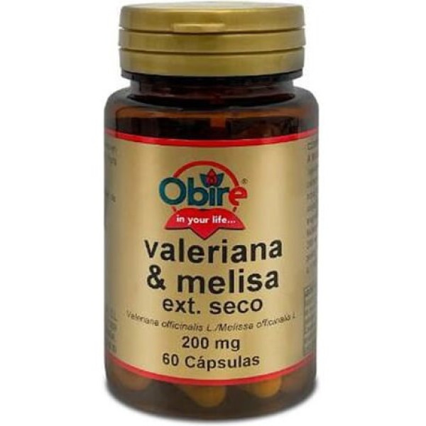 Obire Valeriana + Melisa 200 Mg Extracto Seco 60 Caps
