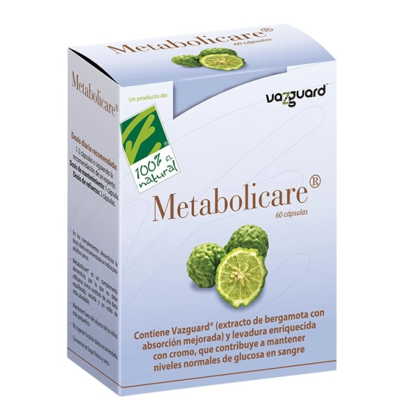 100% Natural - Metabolicare / 60 Capsules / Avec extrait de bergamote standardisé
