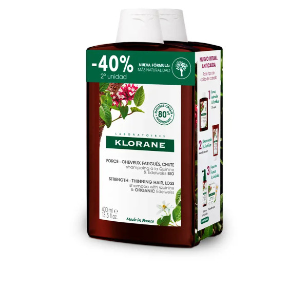 Klorane A La Quinina Y Edelweiss Bio Champú Fortalecedor Lote 2 Piezas Unisex