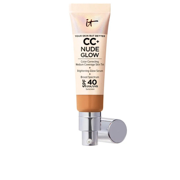 IT Cosmetics CC + Nude Glow Lightweight Foundation + Glow Serum SPF40 Tan