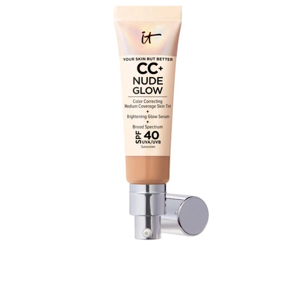 IT Cosmetics CC + Nude Glow Lightweight Foundation + Glow Serum SPF40 Med Unisex