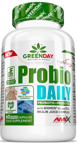 Amix Greenday Probio Daily 60 CÃ¡Psulas Vegetais - ProbiÃ³Ticos E PrebiÃ³Ticos, Para Fortalecer O Sistema ImunolÃ³Gico E A Flora Intestinal-image