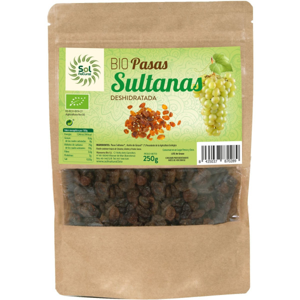 Solnatural Raisins Sultanes Bio 250 G