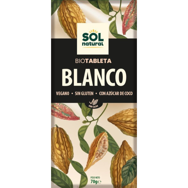 Solnatural Tableta Choco Blanco Bio 70 G