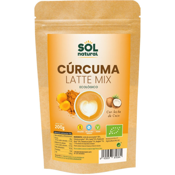 SolNatural Curcuma Latte Mélange Bio 200 GR