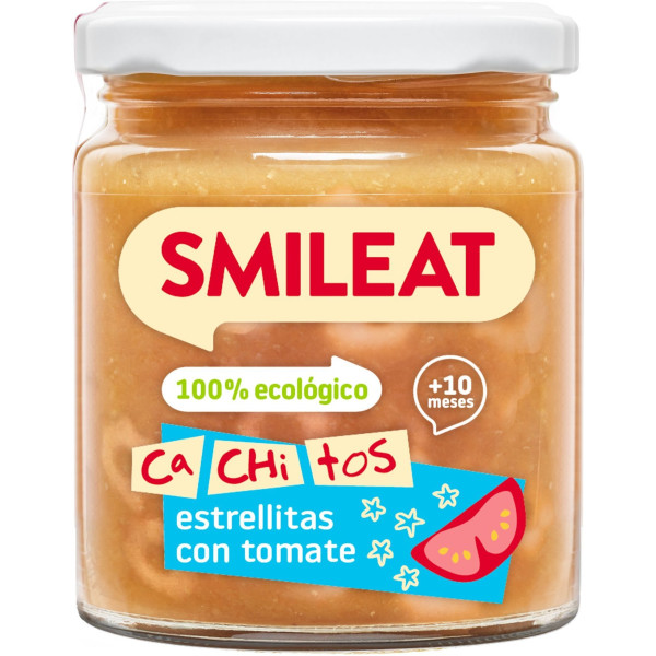 Pote Smileat com pedacinhos de macarrão com tomate 230 G Eco