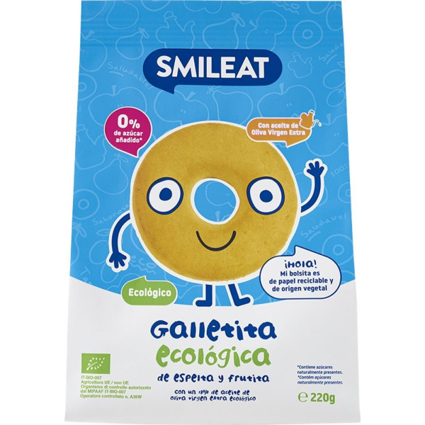 Smileat Biscuits Enfant Epeautre Aux Pommes 220 G E