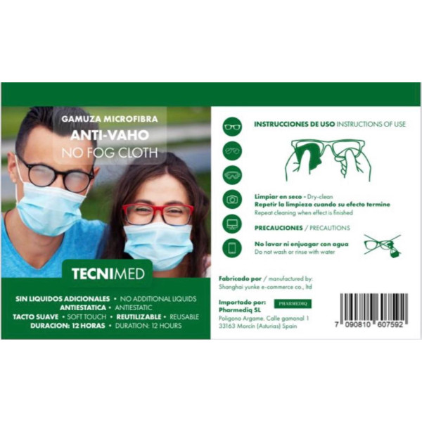 Tectimed Anti-fog Microfiber Zeem 1 Stuk