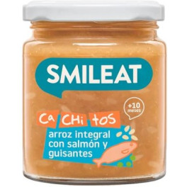 Smileat Jar With Little Bits Riz Brun Saumon Pois