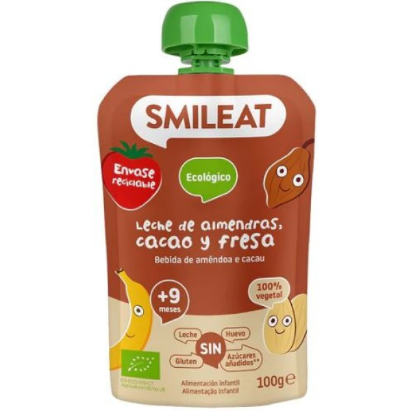 Smileat Zakje Amandel Cacao En Aardbei 100 G Eco