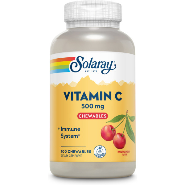 Solaray Vitamina C 500 Mg Sabor Cereza 100 Comp