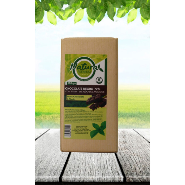 L'Or des Andes Chocolat Noir 72% Avec Stevia 100 Gr