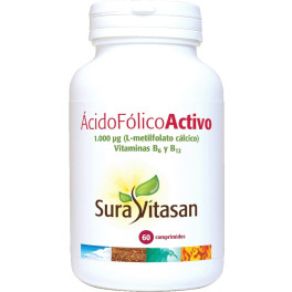 Sura Vitasan Acide Folique Actif 1000 Microgrammes 60 Comprimés