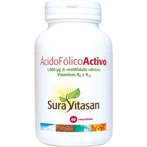 Sura Vitasan Active Ácido Fólico 1000 Microgramas 60 Comprimidos