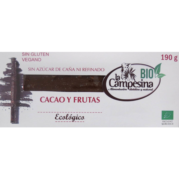 Campesina Turron Eco S/a Végétalien Cacao Et Fruits 190 Gr