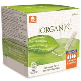 Aplicador compacto Organyc Tampons Super Plus Compact Organyc 16 U