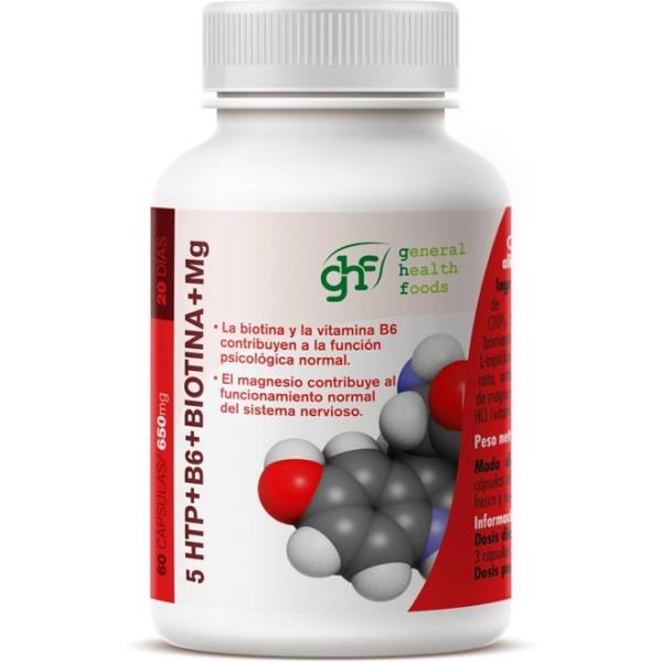 Ghf 5htp+b6+biotina+mg 650mg 60 Caps