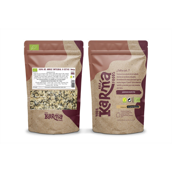 Karma Préparé Pour Soupe De Riz Brun Et Champignons 150g