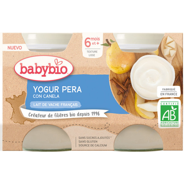 Babybio Yogur Pera Vaca 2x130g