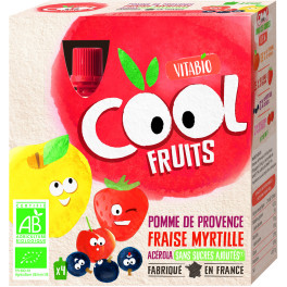 Babybio Pack Cool Fruits Manzana Fresa Arandanos 4x90g