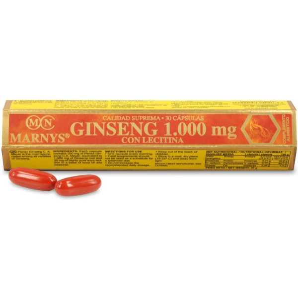 Marnys Ginseng+lecithine Buis 1000 Mg