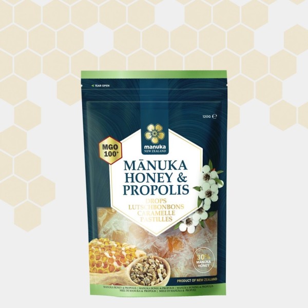 Manuka Health Bonbons Mgo 100+ 30%, Propolis & Isomalt 120g