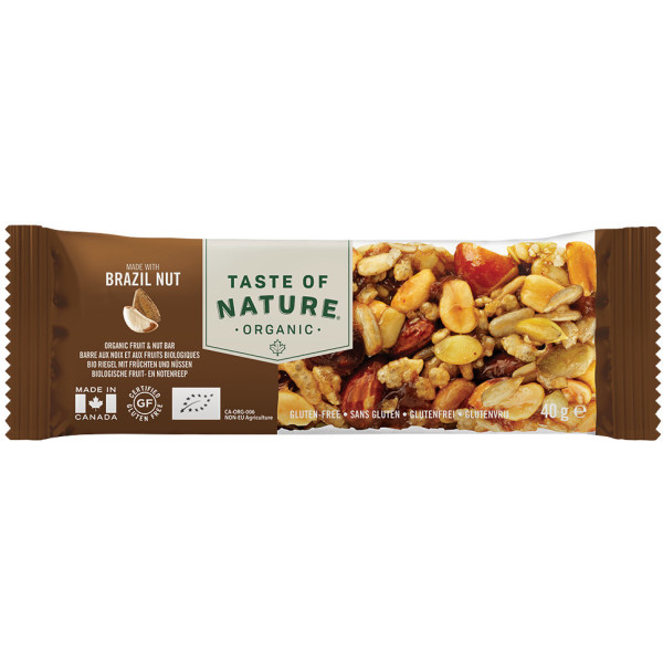 Taste Of Nature Coffret 16 Barres Noix Du Brésil Semi Raisins Bio 40g