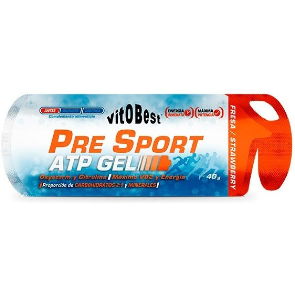 Vitobest Gel Pre Sport Atp 12 Enveloppes De 40 Gr Fraise