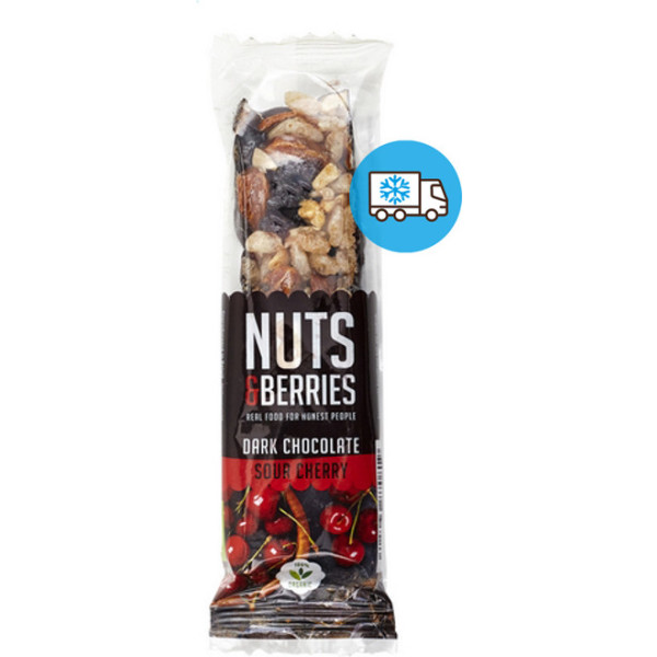 Nuts&berries Riegel Dunkle Schokolade und Kirsche 40 G