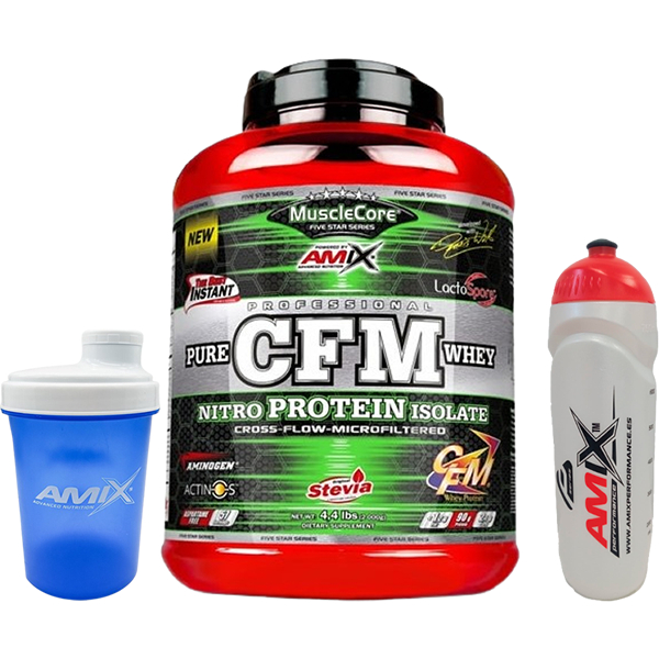 Pack Amix MuscleCore CFM Nitro Proteine Isolate 2 kg + Bidon Performance 600 Ml + Amix Shaker 500 Ml