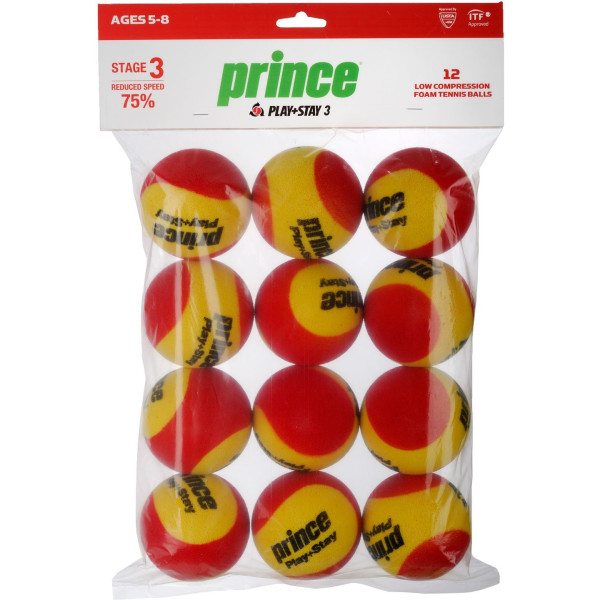 Prince Bolsa De 12 Bolas De Tenis Play & Stay Stage 3 Foam
