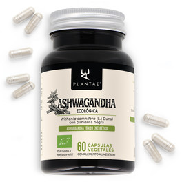 Plantae Ashwagandha + * 505 Mg / Cápsulas * Extracto De Ashwagandha Ecológica Ksm-66 + Pimienta Negra Ecológica