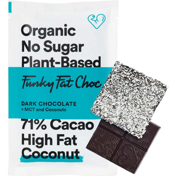 Funky Fat Foods Funky Fat Choc Bio-Keto-Schokolade mit Kokosnuss 50 Gr