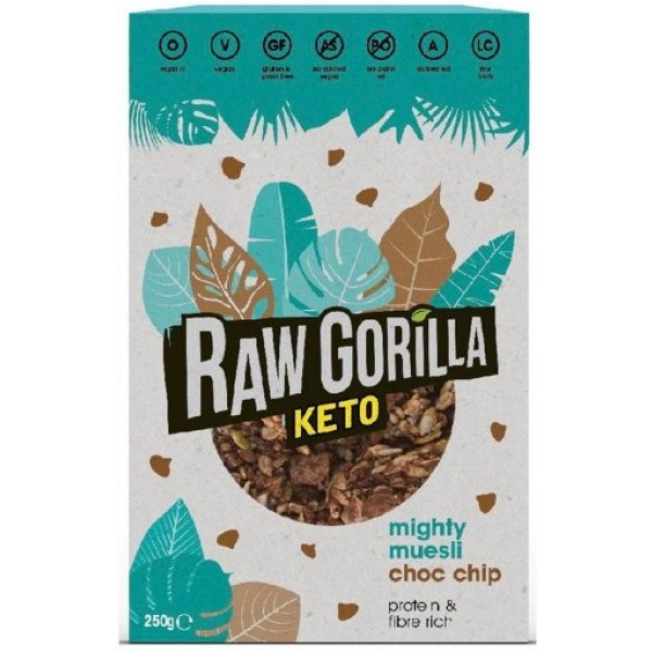 Raw Gorilla Biologische Keto Muesli Met Choco Chips 250 Gr
