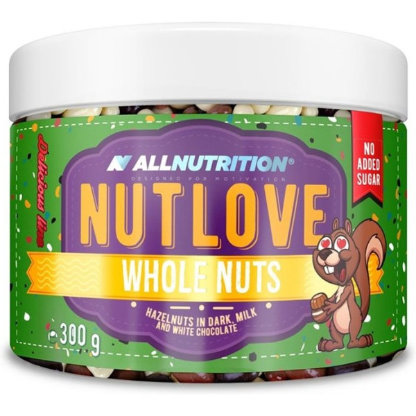All Nutrition Hazelnuts with Dark Chocolate Nutlove Whole Nuts 300 Gr