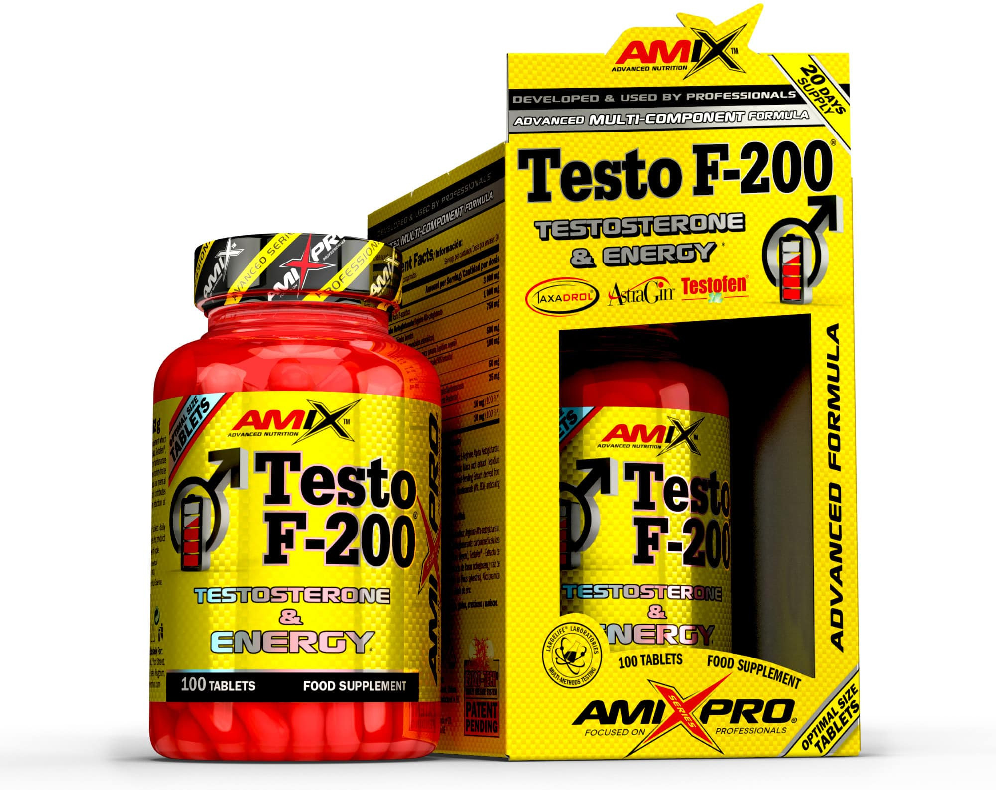 Amix Pro Testo F-200 100 Compresse - Contribuisce Ad Aumentare I Livelli Di Testosterone, Contiene Acido D-Aspartico-image