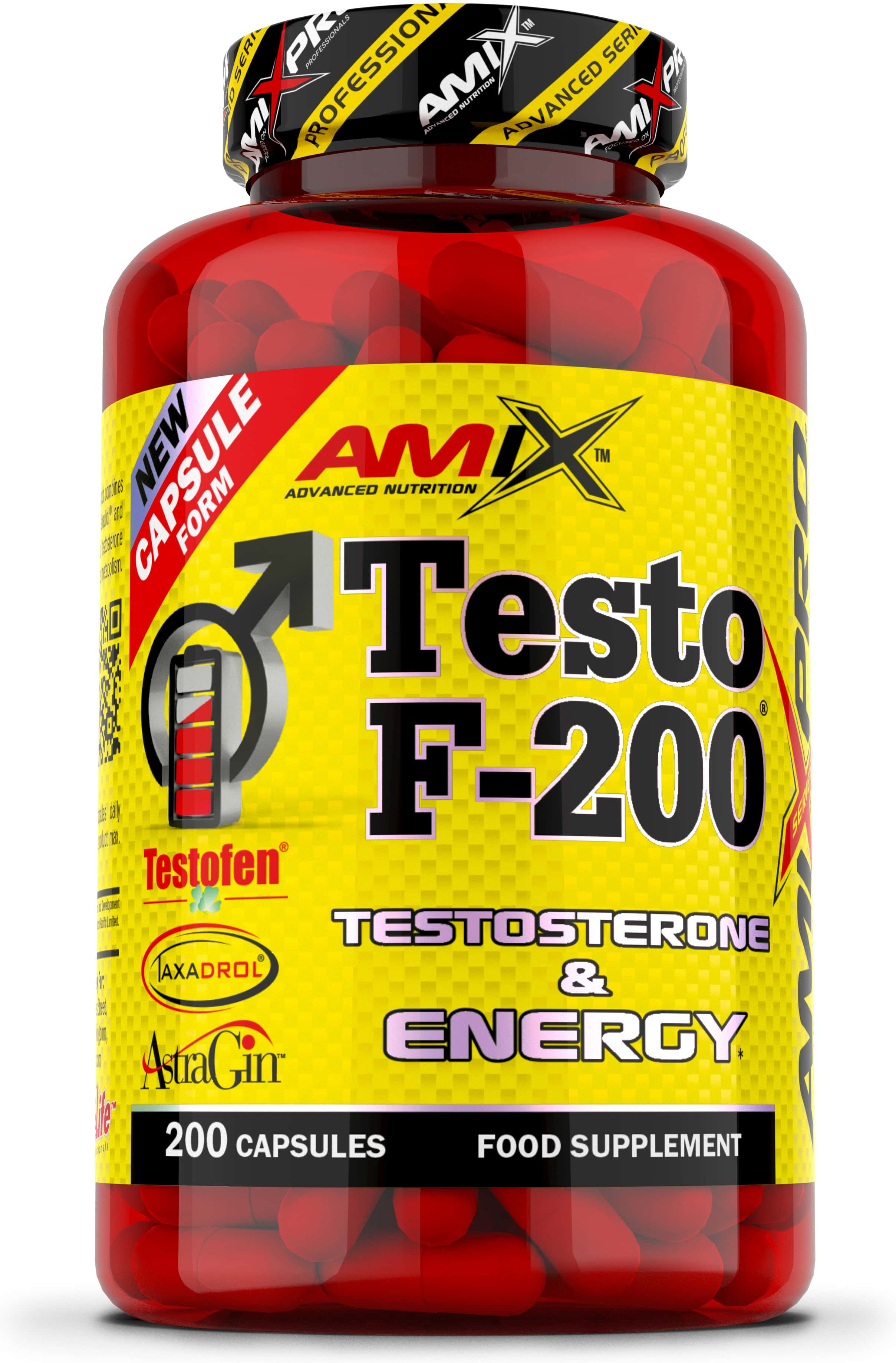 Amix Pro Testo F-200 200 caps Acides AminÃ©s Masse Musculaire Ã‰nergÃ©tique-image
