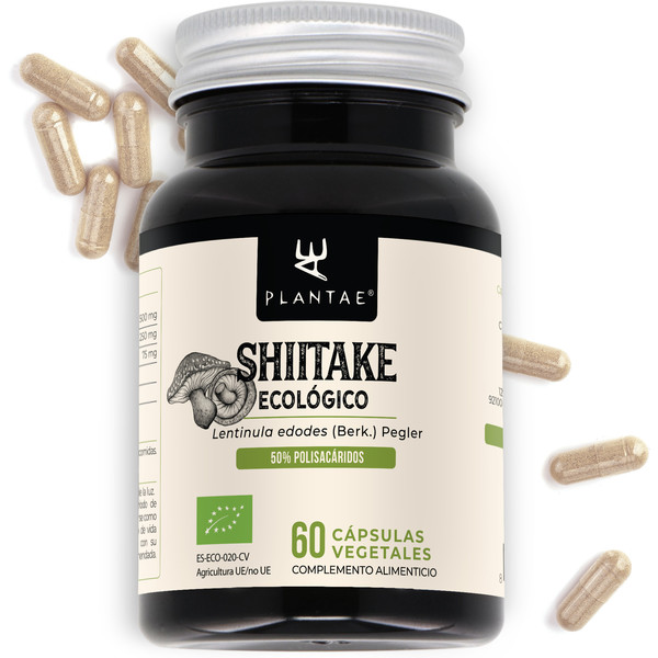 Plantae Shiitake Ecológico (lentinula Edodes) * 250 Mg / 60 Cápsulas * Extracto Titulado Al 30% En Polisacáridos Y 15% Beta-