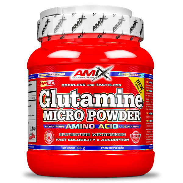 Amix Glutamina Powder 500 gr - Recuperador -  Contribuye al Desarrollo Muscular - Aminoácidos Esenciales - Ideal para Deportistas
