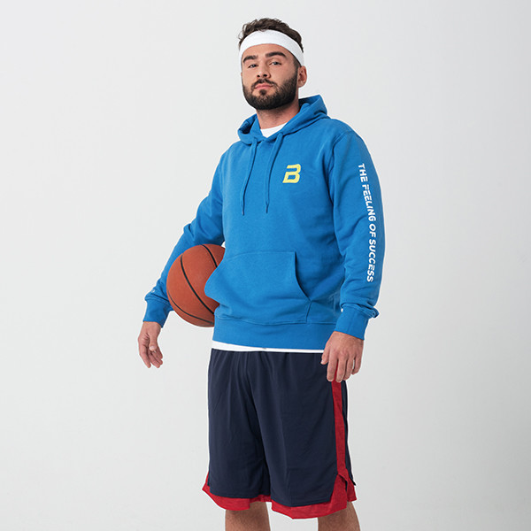 Felpa con cappuccio Biotech Usa Franco blu