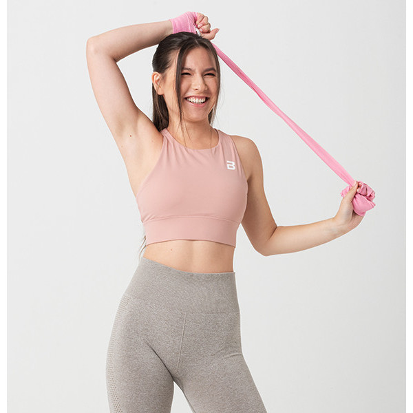 Biotech verwendet den hellrosa Mesh-Sport-BH Clara