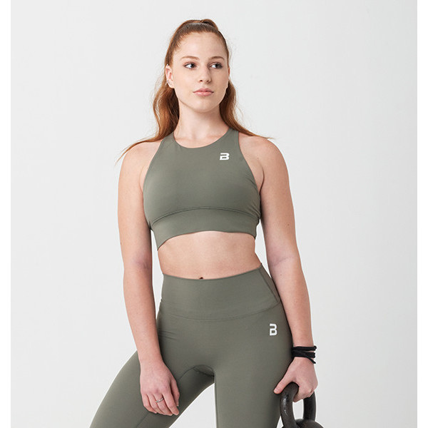 Biotech utilise le soutien-gorge de sport en maille vert olive Clara