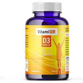 Denipharma Vitamina D3 4000 Ui - Vitamiser - 90 Cápsulas Para 3 Meses - Vitamina D Natural - Indicado Para Las Articulaciones Y