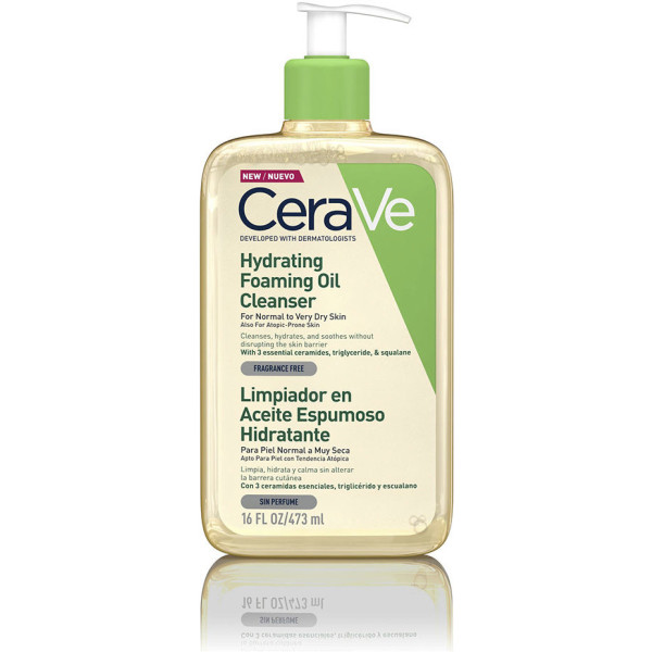Cerave Hydrating Foam Oil Cleanser für normale bis sehr trockene Haut, 473 ml, Unisex
