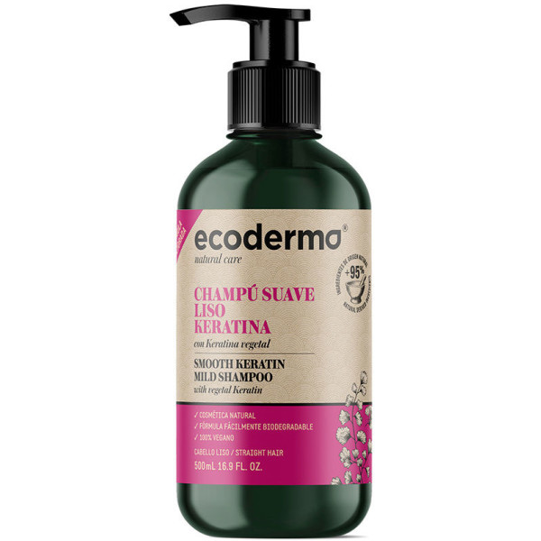 Ecoderma Champú Liso Keratina 500 Ml Unisex